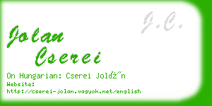 jolan cserei business card